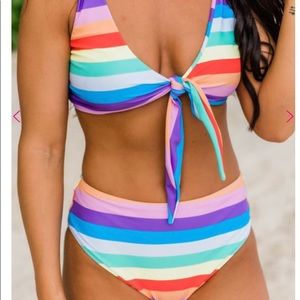 Pink lily Bathing Suit Top and Bottom